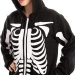 Plush Skeleton Jumpsuit Halloween Costume for Adults