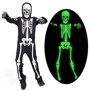 Glow in the Dark Skeleton Costume for Kids 5-7
