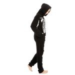 Plush Skeleton Jumpsuit Halloween Costume for Adults