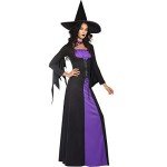 Classic Purple Witch Costume and Hat for Adults