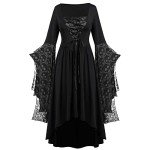 Plus Size Gothic Hooded Cape Dress for Women