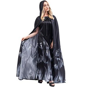 Witch Dress with Hooded Cape for Halloween