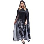 Witch Dress with Hooded Cape for Halloween