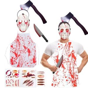 9-Piece Halloween Butcher Costume Set for Men