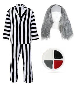 Adult Ghost Costume - Black and White Stripes