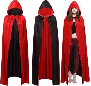 Unisex Black Red Vampire Cape for Halloween