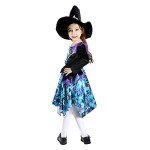 Deluxe Glittery Witch Costume for Girls, Ages 7-8