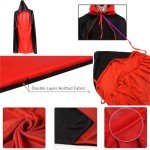 Unisex Black Red Vampire Cape for Halloween