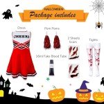 Zombie Cheerleader Halloween Costume for Kids, Ages 7-9