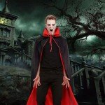 Unisex Black Red Vampire Cape for Halloween