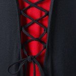 Vintage Witch Dress with Hood - Black & Red
