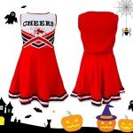 Zombie Cheerleader Halloween Costume for Kids, Ages 7-9