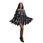 Glitter Spider Web Poncho Costume for Women