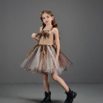 Girls Cavegirl Costume with Ruffle Tulle Dress