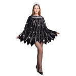 Glitter Spider Web Poncho Costume for Women