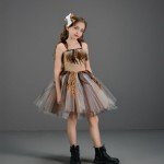 Girls Cavegirl Costume with Ruffle Tulle Dress