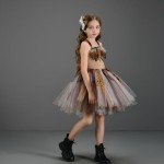 Girls Cavegirl Costume with Ruffle Tulle Dress