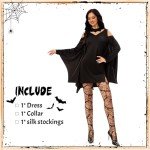 Women's Halloween Bat Costume with Wings & Mask