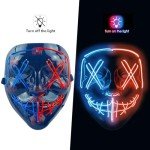 LED Glow Halloween Mask - Scary Light-Up Costume