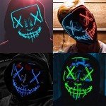LED Glow Halloween Mask - Scary Light-Up Costume