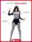 Smiffys Women's Jester Costume - Black Outfit Set