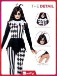 Smiffys Women's Jester Costume - Black Outfit Set