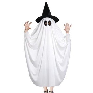 Kids Purple Star Ghost Costume with Witch Hat