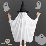 Kids Purple Star Ghost Costume with Witch Hat