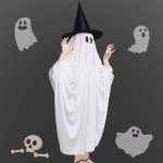 Kids Purple Star Ghost Costume with Witch Hat