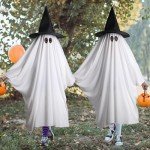 Kids Purple Star Ghost Costume with Witch Hat