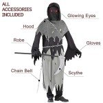 Glowing Eyes Grim Reaper Costume for Kids
