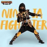 Halloween Golden Ninja Costume for Kids - Medium