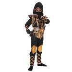 Halloween Golden Ninja Costume for Kids - Medium