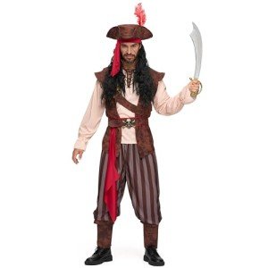 Caribbean Pirate Costume for Men - Small Size