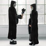 Velvet Hooded Black Cape for Halloween Costumes