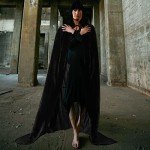 Velvet Hooded Black Cape for Halloween Costumes