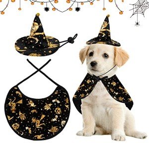 Wizard Costume Set for Pets: Cloak, Hat, Cape