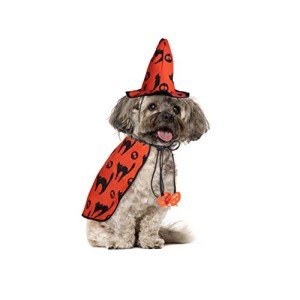 Pet Wizard Costume Cape with Witch Hat Outfit