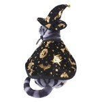 Pet Halloween Costumes with Adjustable Witch Hat