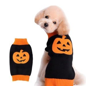Pumpkin Dog Sweater Halloween Costume for Pets