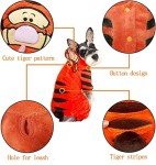 AIHANCH Soft Velvet Tiger Costume for Small Dogs