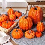 Set of 7 Artificial Pumpkins for Fall Decor