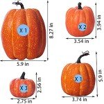 Set of 7 Artificial Pumpkins for Fall Decor