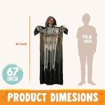 Animated Grim Reaper Decor with Illuminated Eyes
