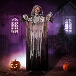 Animated Grim Reaper Decor with Illuminated Eyes