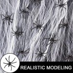 Jsdoin 60g Halloween Spinnennetz mit 30 Spinnen