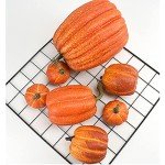 Set of 7 Artificial Pumpkins for Fall Decor