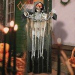 Animated Grim Reaper Decor with Illuminated Eyes