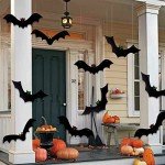 12PCS Glowing Eye Halloween Hanging Bat Decorations