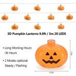 Pumpkin String Lights - 20 LED Halloween Decor